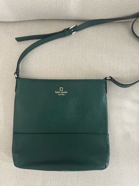 NWOT: kate spade Emerald Green Leather Crossbody Bag